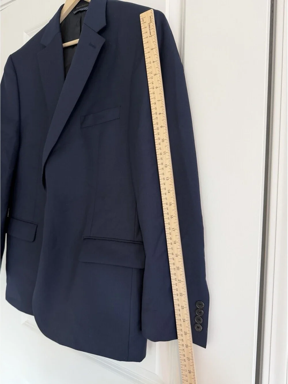 Lauren Ralph Lauren Navy Blue Blazer Size 46R Wool Blend Two Button Sport Coat